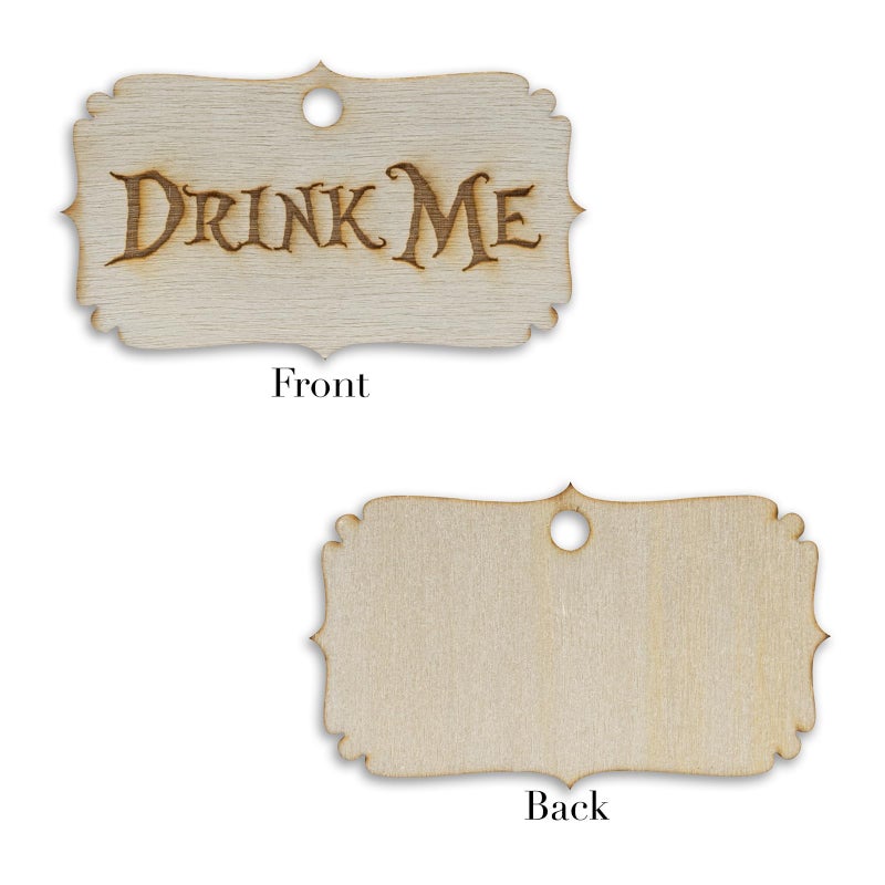 Summer-Ray.com Summer-Ray 80pcs Alice in The Wonderland Wooden Party Favor Tags (Mixed Lot) - Image 4